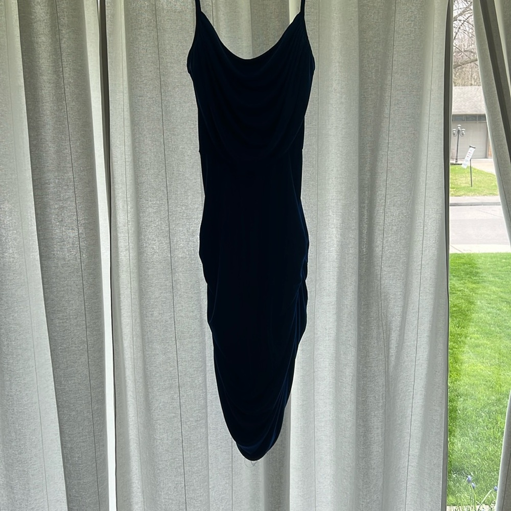 Blue draped vintage dress